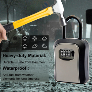 Black Portable Outdoor Beach Safe Sercurit Holder Digital Lockbox Combination 5 Key Capacity Storage Keys <b>Lock</b> <b>Box</b> for Car - Product Image 4