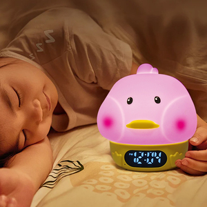 Emaf vịt hình dạng Silicone trẻ em phòng ngủ trang trí nội thất Quà Tặng RGB bầu không khí bàn mềm bảng đồng hồ kỹ thuật số khai thác ánh sáng ban đêm Đồng hồ báo thức - Product Image 5