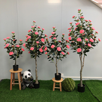 Arbre à fleurs bonsaï, arbre artificiel à fleurs de camélia en pot, plante pour décoration intérieure