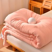 Couette de lit en fibres mélangées, garnissage en coton, soie et plumes, super douce, épaisse, chaude, toutes saisons, pour dortoir