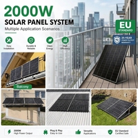 Kit de micro-onduleur solaire 2000W pour balcon, système connecté au réseau, panneau solaire MPPT, prêt à l'emploi, câble Schuko, CE