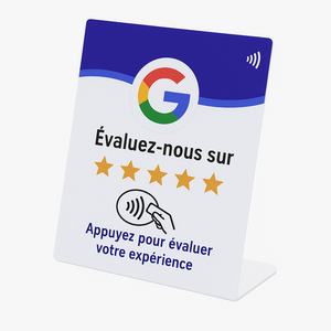 Tarjeta de revisión de redes sociales NFC hecha a medida 215 placa acrílica con <span class=keywords><strong>QR</strong></span> <span class=keywords><strong>para</strong></span> Google Review Pvc Stand Table Display Use - Product Image 1