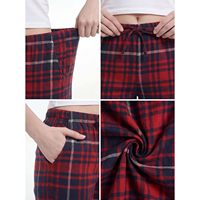 Pantalones de pijama de franela para mujer FOXA, pantalones de descanso a cuadros suaves con cordón y bolsillos, ropa de dormir cómoda para mujer