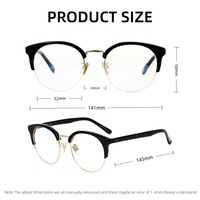 Monture de lunettes optiques circulaire classique en acétate et métal, style professionnel, texture stable, personnalisable, vente en gros Jnloo RENE