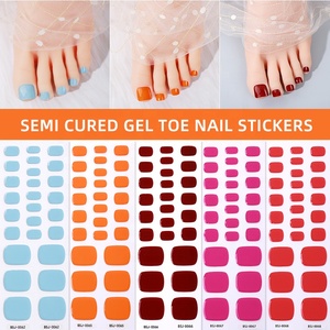 Factory 3D Toe Nail Wraps Stickers Pure Color <strong>Detachable</strong> Gel Nail <strong>Patches</strong> Plastic False Toenail <strong>Patches</strong> Package - Product Image 2