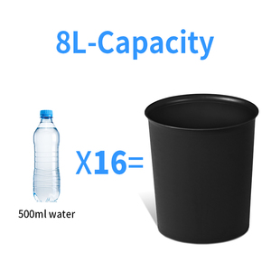 <strong>Black</strong> Guest Room Trash Can Household Flame Retardant Hotel Living Room Creative Fireproof <strong>Small</strong> Storage <strong>Bin</strong> Without Cover 8L - Product Image 4