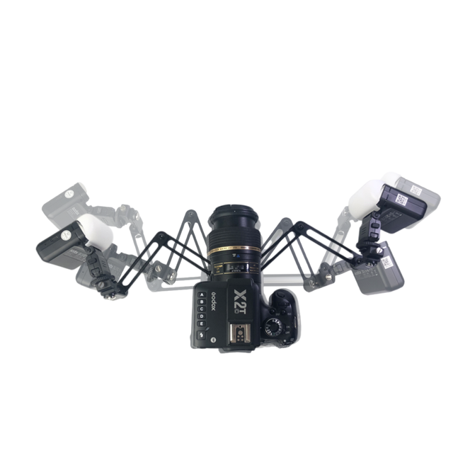 Full Medical Flexible Dual-arm Dual-shoe Flash Bracket for MACRO SHOT for Cameras Dental Photography Flash Light Bracket