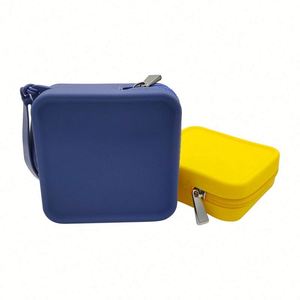Factory Fashionable Silicone Small Coin Purse Zipper Candy Mini Makeup Bag Waterproof Square Earphone Pouch for Travel - Product Image 2