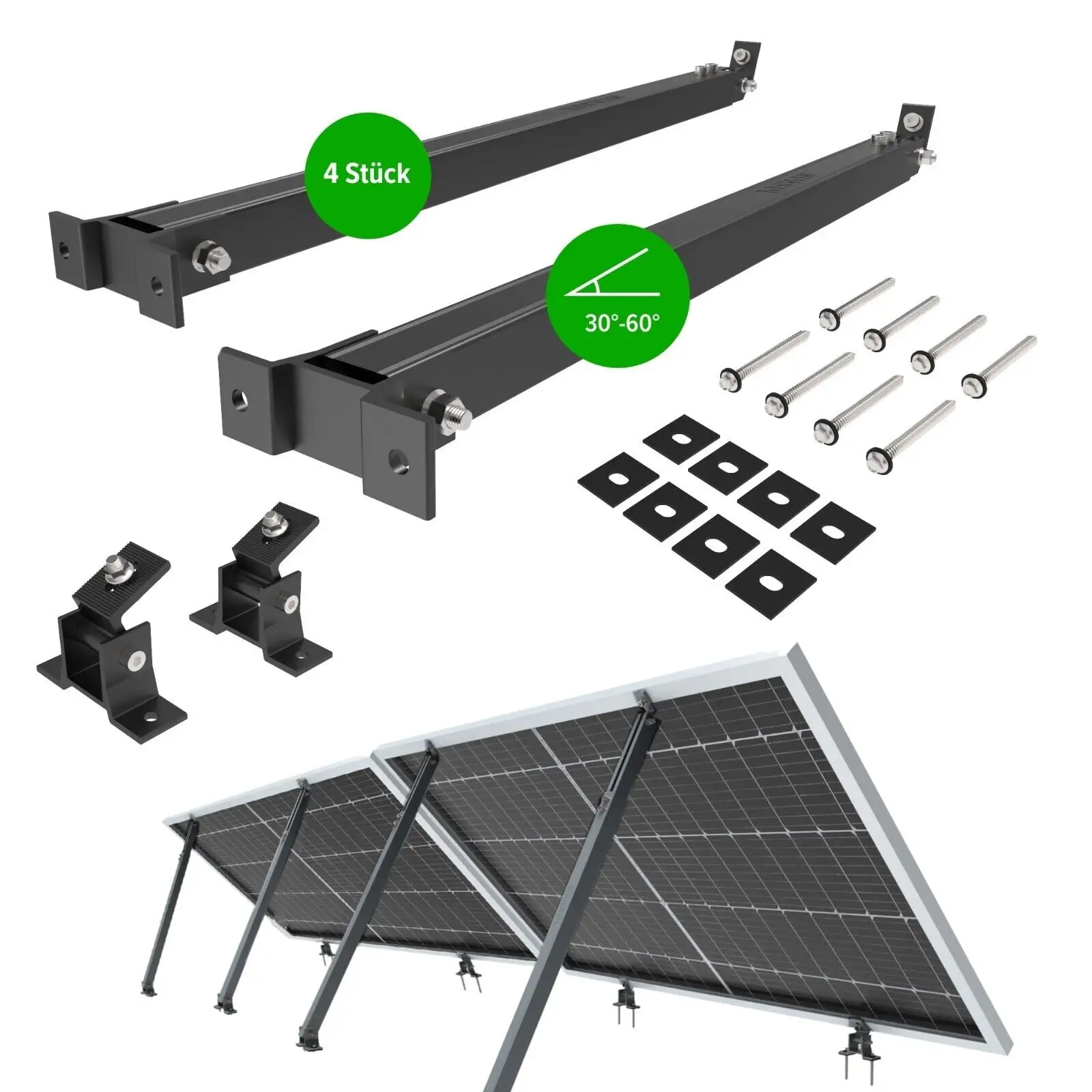 Einstellbare Flachdach-Solarpanel-Halterungsmontagesystem Solar Neigung Winkelhalterung