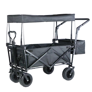 重型大容量折叠沙滩车可折叠实用旅行车户外手推车便携式花园 - Product Image 2