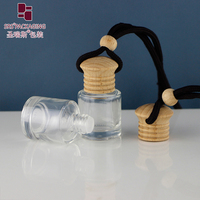 Diffuseur de parfum pour voiture vide suspendu de forme ronde, flacons en verre de 8 ml