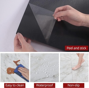 Autocollant de sol auto-adhésif pour intérieur, épaisseur 1,2 mm, 60 x 60 <span class=keywords><strong>cm</strong></span>, imitation <span class=keywords><strong>bois</strong></span>, marbre, vinyle gris, autocollant de sol en PVC auto-adhésif - Product Image 3