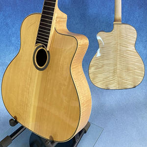 <span class=keywords><strong>Guitare</strong></span> <span class=keywords><strong>acoustique</strong></span> gypsy à 7 cordes <span class=keywords><strong>de</strong></span> 16 pouces fabriquée à la main, corps creux en érable flammé, épicéa non fini, composants <span class=keywords><strong>de</strong></span> <span class=keywords><strong>luthier</strong></span> en ébène non finis - Product Image 1