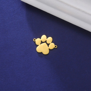 Venta al por mayor encanto de acero inoxidable chapado en oro <span class=keywords><strong>pata</strong></span> encantos conectores para DIY joyería collar pulsera fabricación - Product Image 3