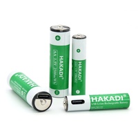 Baterai AAA HAKADI USB Baterai Lithium Isi Ulang 1.5V 1200mwh Perlindungan Lingkungan Hijau