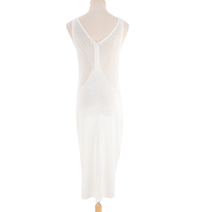 NUEVO <span class=keywords><strong>Dos</strong></span> <span class=keywords><strong>colores</strong></span> Vestido largo de ganchillo Algodón Talla única Sexi Lady Traje de baño Backless Cover Ups - Product Image 3