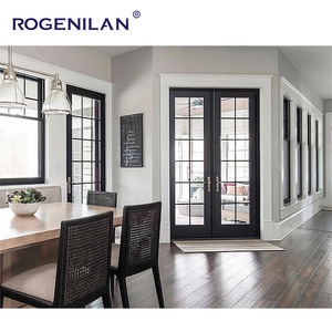 Rogenilan, fournisseur chinois, portes et fenêtres en aluminium sur mesure, double vitrage, porte française fixe <span class=keywords><strong>de</strong></span> grande taille pour les maisons - Product Image 3
