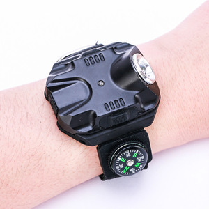 Super Bright Tactical Wrist LED Light, Rechargeable Waterproof LED Flashlight Wristlight <strong>Watch</strong> <strong>With</strong> <strong>Compass</strong> for Outdoor - Product Image 2