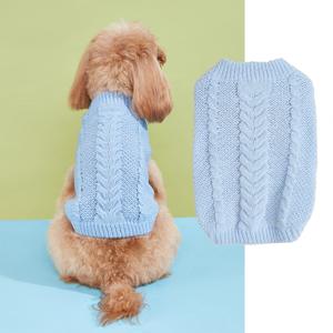 Tissu tricoté de Noël décontracté pour chiens chats pull de couleur unie pour animaux de compagnie mignon <span class=keywords><strong>à</strong></span> deux pattes <span class=keywords><strong>pâte</strong></span> frite torsadée Texture pull Style - Product Image 5