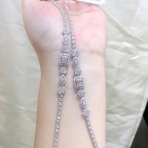 Pulsera de oro sólido de 18 quilates para <span class=keywords><strong>mujer</strong></span>, brazalete con abalorios de diamantes naturales de 2,50 quilates, joyería exquisita, fiesta nupcial, boda - Product Image 4