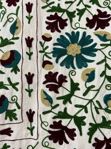 Handmade Suzani Bedspread Embroidered Table <b>Runner</b> <b>Bed</b> Cover Colorful Wall Hanging Bohemian Decor - Product Image 1