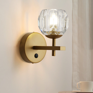 Applique murale moderne en cristal SKD G9 pour chambre à coucher, couleur noire - Product Image 6