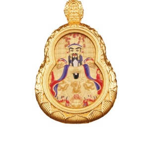 Colgante Thangka de Calabaza con Ocho Divinidades Guardianas, 4.6cm, Amuleto Religioso de Latón para Templos y Decoración del Hogar - Product Image 5
