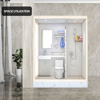 Module de salle de bain haut de gamme en fibre de verre SMC, personnalisé, complet, autonome, léger, à déploiement rapide et au plan de configuration efficace