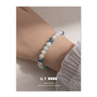 Nouveautés Printemps/Été Style Vacances en Bord de Mer Européen et Américain Bracelet Perlé de Luxe Haut de Gamme en Aigue-marine Coquillage Naturel