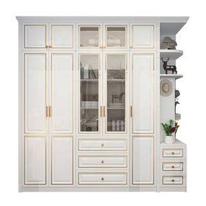 Armario de Estilo Americano de Lujo Ligero con Puerta de Vidrio y Puerta Abatible, Combinación de Armario Grande - Product Image 1