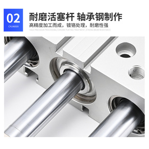 กระบอกลมอลูมิเนียมแบบสามแกนสามแกนโยก Airtac รุ่น TCL12 16 20 25 32 40 50 63 75X100 S - Product Image 3