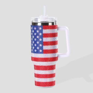 Bán Buôn 40Oz Phích Cốc Thiết Kế Mới Kim Cương Ngọc Trai Tùy Chỉnh Sáng Bóng Rhinestone Xe Cốc Cổ Điển Hot Ưu đãi Giá - Product Image 6