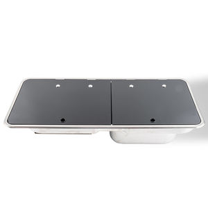 Évier de camping-car en acier inoxydable 304 de haute qualité et cuisinière à <span class=keywords><strong>gaz</strong></span> à double brûleur - Unité de cuisine intégrée pour caravane, camping-car et autocaravane - Product Image 2