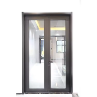 Puerta Pivotante de Entrada Moderna de Diseño Italiano de Lujo, Puerta de Seguridad de Doble Cristal para Exteriores, Puerta de Aluminio y Madera para Villa o Apartamento