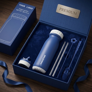Custom Logo 304 Stainless Steel Insulated Water <b>Bottle</b> Gift Set Eco Friendly Free Double Wall Vacuum <b>Flask</b> - Product Image 1