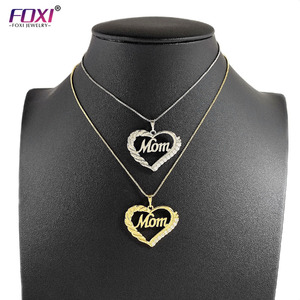 Collar de moda chapado en oro para mujer, regalo de cumpleaños, cristal, corazón, día de la madre - Product Image 3