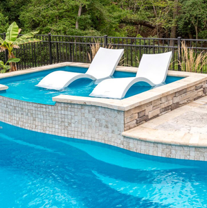 Chaises longues de piscine de qualité hôtelière <span class=keywords><strong>en</strong></span> forme de S Chaise longue dans l'eau et lit de soleil de piscine de station de plage - Product Image 3