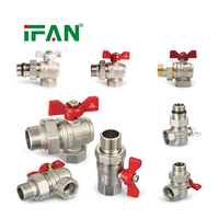 Robinet à boisseau sphérique en laiton IFAN 1/2"-1-1/4" PN40 avec filetage BSP NPT pour alimentation en eau chaude et froide