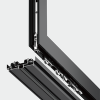Pintu Geser Aluminium Alloy Modern Terlaris - Rangka Tipis Kaca Tempered Ganda untuk Penggunaan Interior Apartemen Dapur Hotel