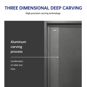 3D резная алюминиевая входная дверь, пуленепробиваемая теплостойкая Роскошная линия, минималистичный дизайн, наружные двери для - Product Image 6