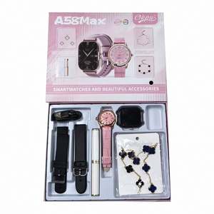 Set di Orologi Smart A58 Max con Bracciale Quadrifoglio, Tubo Bianco, Rossetto e Gioielli da Donna, Orologi al Quarzo in Lega alla Moda - Product Image 4