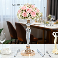 Support à fleurs en métal doré détachable, élégant et luxueux, pour centre de table, décoration de mariage, vase à fleurs, présentoir en carton