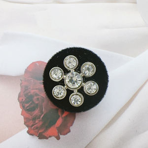 Botón de combinación de resina con <span class=keywords><strong>mango</strong></span> de Metal fragante pequeño, suéter, abrigo, traje, botón de felpa, flor redonda de lana, botón de cristal - Product Image 5