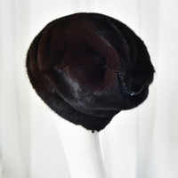 Chapeaux d'hiver en fourrure de vison véritable pour femmes Mesdames Fold Design Fur Beanie Warm Snow Outdoor Caps