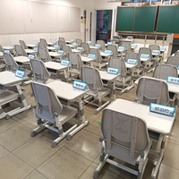 Vente directe d'usine Table et chaise d'étudiant réglables École moderne Salle de classe Déjeuner Sieste Bureau et ensemble de chaises