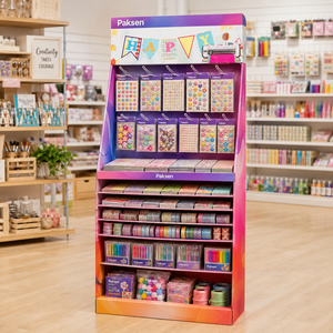 Corrugated Cardboard Display <b>Stand</b> for Kids Stationery Stickers Custom Wholesale Retail POS - Product Image 1