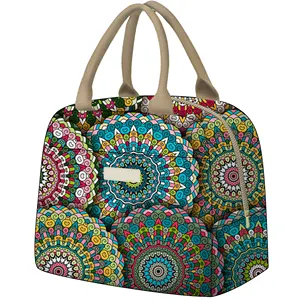 Toptan taşınabilir termal yalıtımlı yemek kabı Tote soğutucu çanta öğle çanta kadınlar için uygun kutu Tote gıda torbaları soğutucu çanta