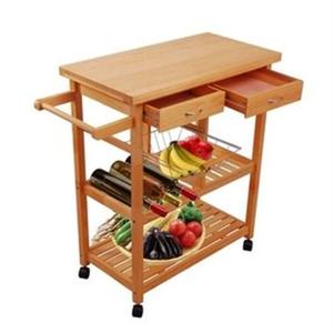 Carro de almacenamiento de cocina rodante de 5 estantes, carrito de comedor, estante de exhibición de frutas y pan de madera pequeño, vino - Product Image 5