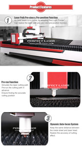 Machine de découpe laser CNC à 3 axes Perfect Laser Raycus Max 3000W pour métaux - Product Image 3