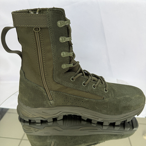 DSF603 Olive Green Leather Tactical <b>Boots</b> Suede Outdoor <b>Boots</b> <b>Waterproof</b> All Seasons Tactical Style Black High Top Lace Up - Product Image 5